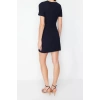 New Regular Day Night Finike Woven Crew Neck Short Sleeve Bodycon Mini Length Dress