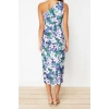 New Slim Casual Daily Thick Sandy Knitted Asymmetrical Collar Sleeveless Sleeve Bodycone Midi Length Dress