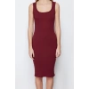 New Slim Casual Daily Regenerated Camisole Knitted Pool Neck Sleeveless Sleeve Bodycone Midi Length Dress