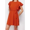 New Regular Casual Daily Aerobin Woven Crew Neck Short Sleeve Skater Mini Length Dress