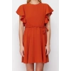 New Regular Casual Daily Aerobin Woven Crew Neck Short Sleeve Skater Mini Length Dress