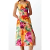 New Regular Casual Daily Lilyum Woven Square Neck Strappy Sleeve A-Line Midi Length Dress