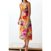 New Regular Casual Daily Lilyum Woven Square Neck Strappy Sleeve A-Line Midi Length Dress