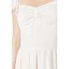 New Regular Day Night Yoryo Chiffon Woven Heart Neck Short Sleeve Skater Midi Length Dress