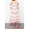 New Regular Casual Daily Linen Blend Woven Square Neck Short Sleeve Skater Midi Length Dress