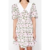 New Regular Day Night Moss Crepe Woven V Neck Short Sleeve Skater Mini Length Dress