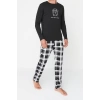 Mens 100% Cotton Crew Neck Long Sleeve Regular Fit Crew Neck Pajama Set