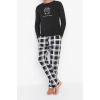 Mens 100% Cotton Crew Neck Long Sleeve Regular Fit Crew Neck Pajama Set