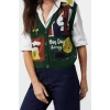 Women Fashion Stylish Regular V Neck Regular Buttoned Knitwear Vest