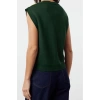 Women Fashion Stylish Regular V Neck Regular Buttoned Knitwear Vest