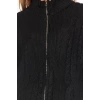 Kadın Moda Şık Crop Dik Yaka Regular Crop Yumuşak Dokulu Fermuarlı Saç Örgülü Triko Hırka