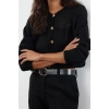 Kadın Moda Şık Crop Bisiklet Yaka Regular Crop Yumuşak Dokulu Gevşek Örgü Triko Hırka