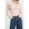 Women Fashion Stylish Regular Asymmetric Collar Slim Premium Yarn Knitwear Cardigan