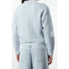 Women Fashion Stylish Crop V Neck Regular Crop Soft Texture Cloud Patterned V Neck Knitwear Cardigan