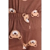 Plus Size Womens Cotton Crew Neck Short Sleeve Teddy Bear Patterned Knitted Pajama Set