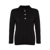 Womens Plus Size Fashion Stylish Regular Polo Neck Long Sleeve Plain Polo Neck Button Closure Knitwear Sweater