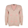 Womens Plus Size Fashion Stylish Regular Jacket Collar Long Sleeve Heart Heart Patterned Knitwear Cardigan
