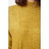 Womens Hijab Fashion Stylish Midi Stand Collar Long Sleeve Geometric Soft Texture Knitwear Sweater