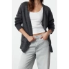 Women Fashion Stylish Regular V Neck Long Sleeve Plain Basic Soft Texture Knitwear Cardigan