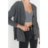 Women Fashion Stylish Regular V Neck Long Sleeve Plain Basic Soft Texture Knitwear Cardigan