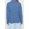 Women Fashion Stylish Regular Stand Collar Long Sleeve Plain Wide Pattern Soft Texture Stand Collar Knitwear Sweater