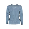 Women Fashion Stylish Regular Polo Neck Long Sleeve Plain Sleeve Detail Polo Neck Knitwear Sweater