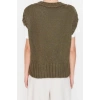 Women Fashion Stylish Crop V Neck Sleeveless Plain Crop Soft Textured Knit Sweater