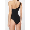 Womens Supported Strappy Brief Collar Black One Shoulder Mesh Detail Regular Swimsuit