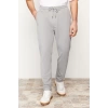 Mens New Fashion Straight Leg Regular Length Knitted Jogger Fit Waist Lace-Up Textured Knitted Casual Pants