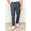 Mens New Fashion Straight Leg Regular Length Knitted Jogger Fit Waist Lace-Up Textured Knitted Casual Pants