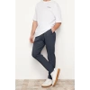 Mens New Fashion Straight Leg Regular Length Knitted Jogger Fit Waist Lace-Up Textured Knitted Casual Pants