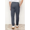 Mens New Fashion Straight Leg Regular Length Knitted Jogger Fit Waist Lace-Up Textured Knitted Casual Pants