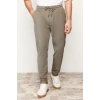 Mens New Fashion Straight Leg Regular Length Knitted Jogger Fit Waist Lace-Up Textured Knitted Casual Pants