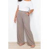 Kadın Yeni Moda Büyük Beden Geniş Paça Uzun Boy Örme Geniş Kesim Örme Pantolon
