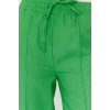 Kadın Yeni Moda Dar Paça Regular Boy Dokuma Beli Lastikli Pull On Keten Karışımlı Pantolon