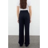 Womens New Fashion Wide Leg Regular Length Woven Linen Look Wide Leg Wide Leg High Waist Trousers