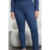 Kadın Moda Şık Büyük Beden V Yaka Boru Paça Uzun Kol Fitilli Dantelli Örme Pijama Takımı
