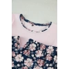 Womens Fashion Plus Size Crew Neck Skinny Leg Long Sleeve Polka Dot and Cat Patterned Knitted Pajama Set