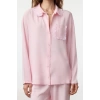 Womens Fashion Stylish Shirt Collar Tube Leg Long Sleeve Ruffle Pocket Detail Viscose Woven Pajama Set