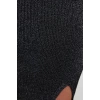 Kadın Moda Şık Büyük Beden Midi Boy Bisiklet Yaka Fitted Simli Fitilli Vücudu Saran Triko Elbise