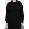 Women Fashion Stylish Plus Size Mini Turtleneck Relaxed Knitted Dress