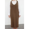 Women Fashion Stylish Plus Size Midi Length V Neck Fitted Vest Knit Dress
