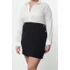 Women Fashion Stylish Plus Size Mini Length Shirt Collar Fitted Buttoned Woven Plus Size Shirt Dress