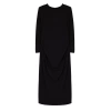 Women Fashion Stylish Plus Size Maxi Length Crew Neck Slim Gathered Detail Shift Knitted Plus Size Dress