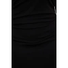 Women Fashion Stylish Plus Size Maxi Length Crew Neck Slim Gathered Detail Shift Knitted Plus Size Dress