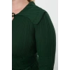 Women Fashion Stylish Plus Size Midi Length Shirt Collar Fitted Corduroy Double Breasted Knit Dress