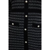 Women Fashion Stylish Plus Size Mini Length Crew Neck Fitted Patterned Buttoned Knit Dress