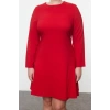Womens Fashion Plus Size Mini Length Crew Neck Fitted Basic Hidden Zipper Woven Plus Size Dress