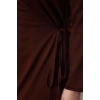 Womens Fashion Stylish Plus Size Midi Length V Neck Fitted Double Breasted Tie Detailed Knit Dress