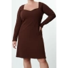 Women Fashion Stylish Plus Size Midi Length Square Neck Slim Camisole Knitted Plus Size Dress